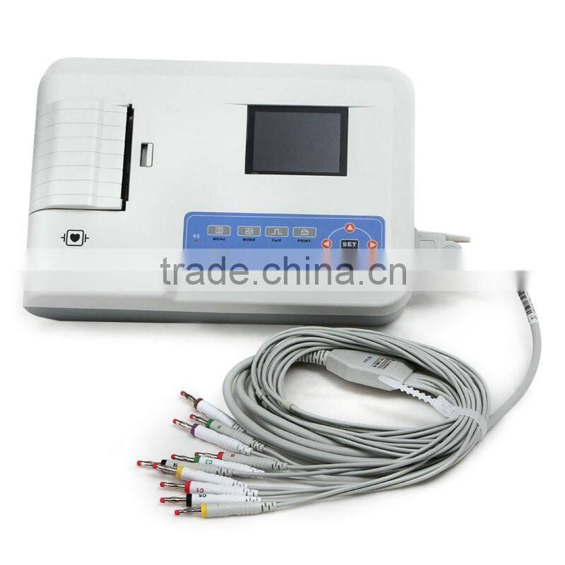 New Digital Portable 3 Channel ECG/ EKG machine with pc software
