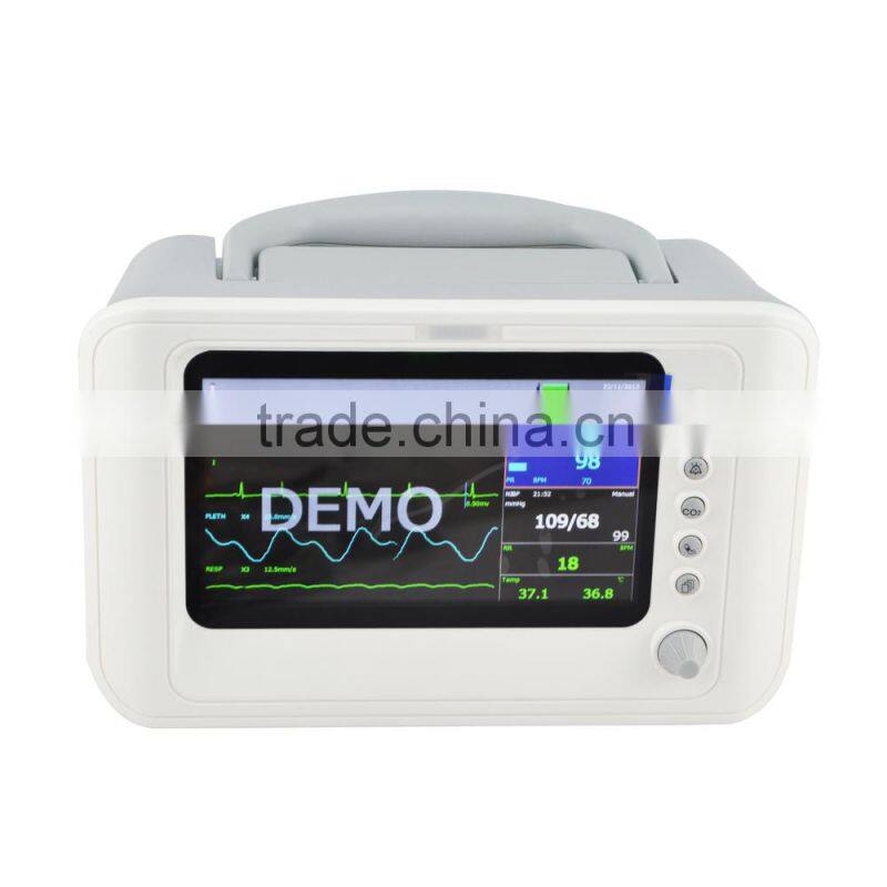 Handheld 7 inch 6 parameter Patient Monitor RPM-9000F with battery by CE ISO Approved