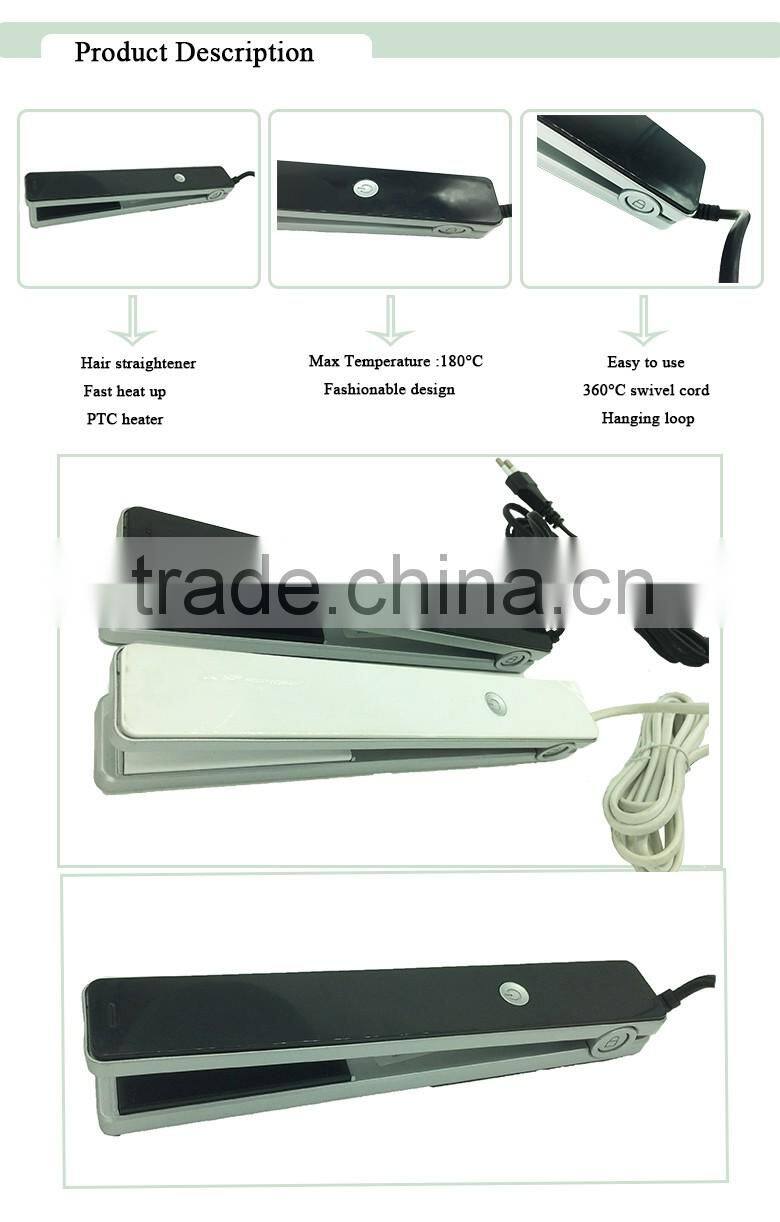 Travel small power hair straightener cememic coating plate ptc china