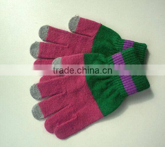 Fashion spell color smartphone touch screen gloves