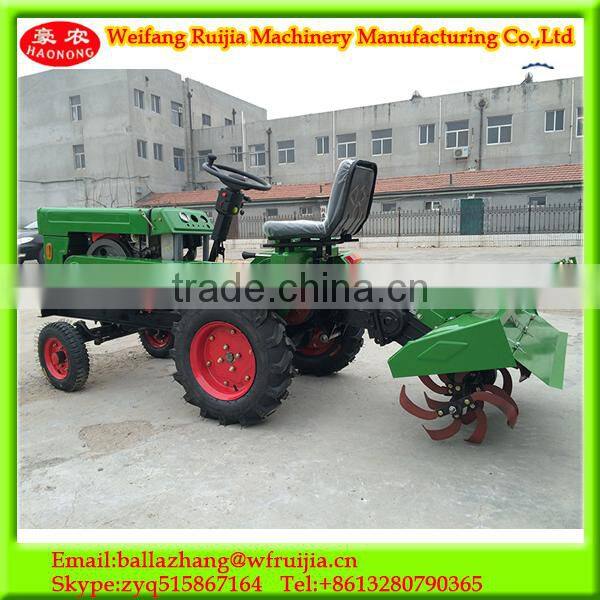 ShongDong supplier 12HP diesel engine four wheel mini tractor, tiller matached four wheel tractor for sale