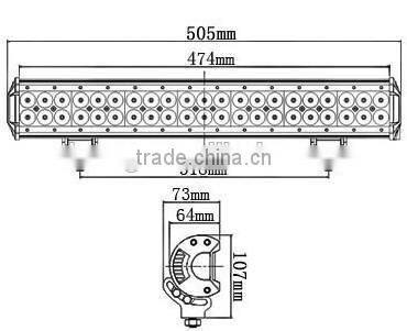 new design 20'' 126W led light bar double row straght led offroad light bar