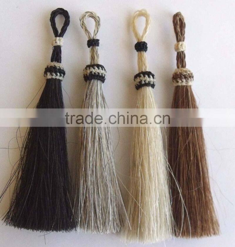 horse hair tail and Customize handmade horse hair tassels(factory)