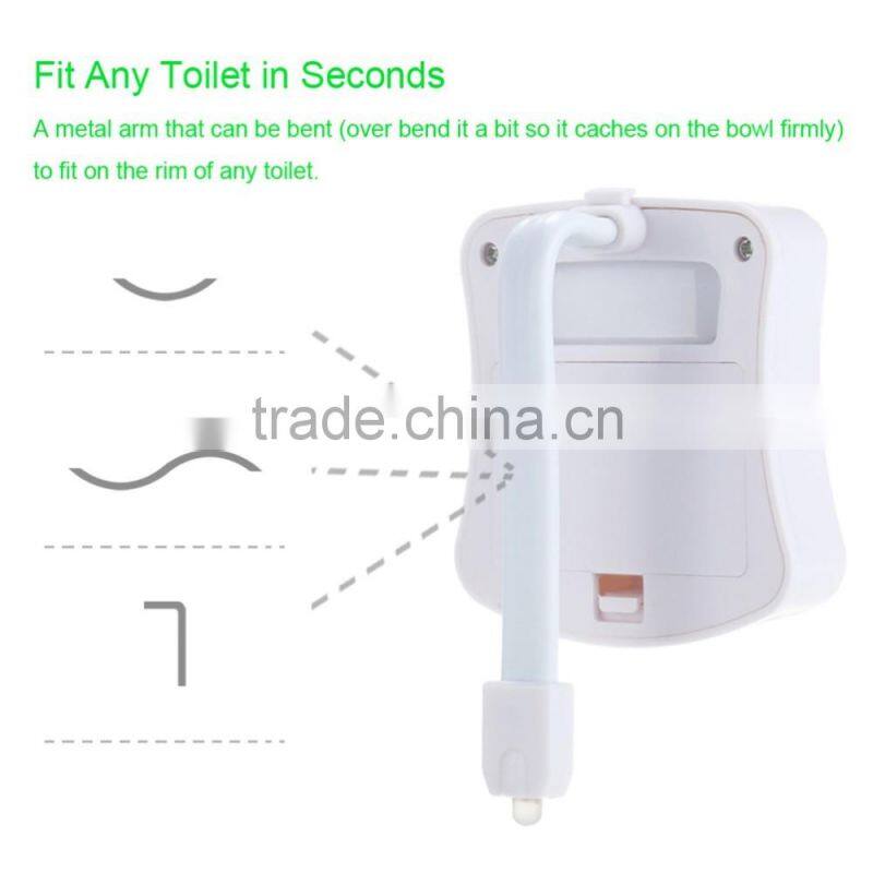 8 Colors LED Toilet Nightlight Motion Activated Light Sensitive Dusk to Dawn Battery-operated Lamp lamparas 3d tooth lamp