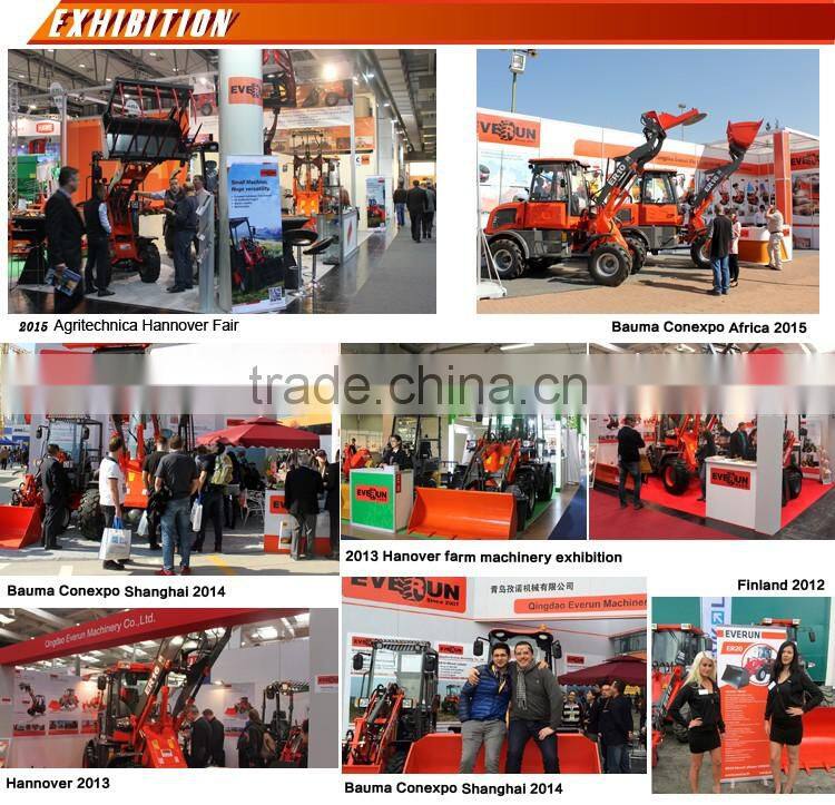 Everun Er20 Articulated Small Wheel Loader with Snow Blade
