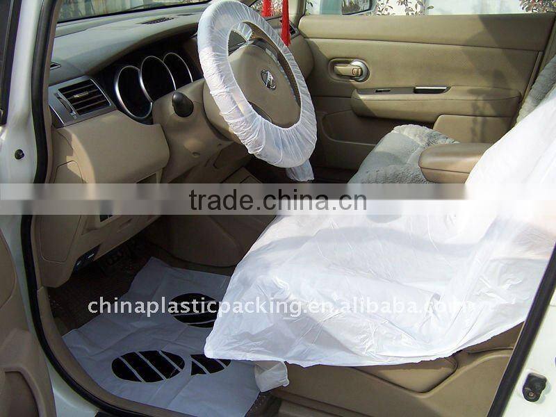 Disposable plastic seat cover for car 5 in 1