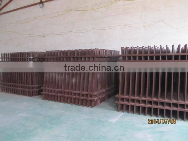 2014 hot sale powder coated square tube iron fence