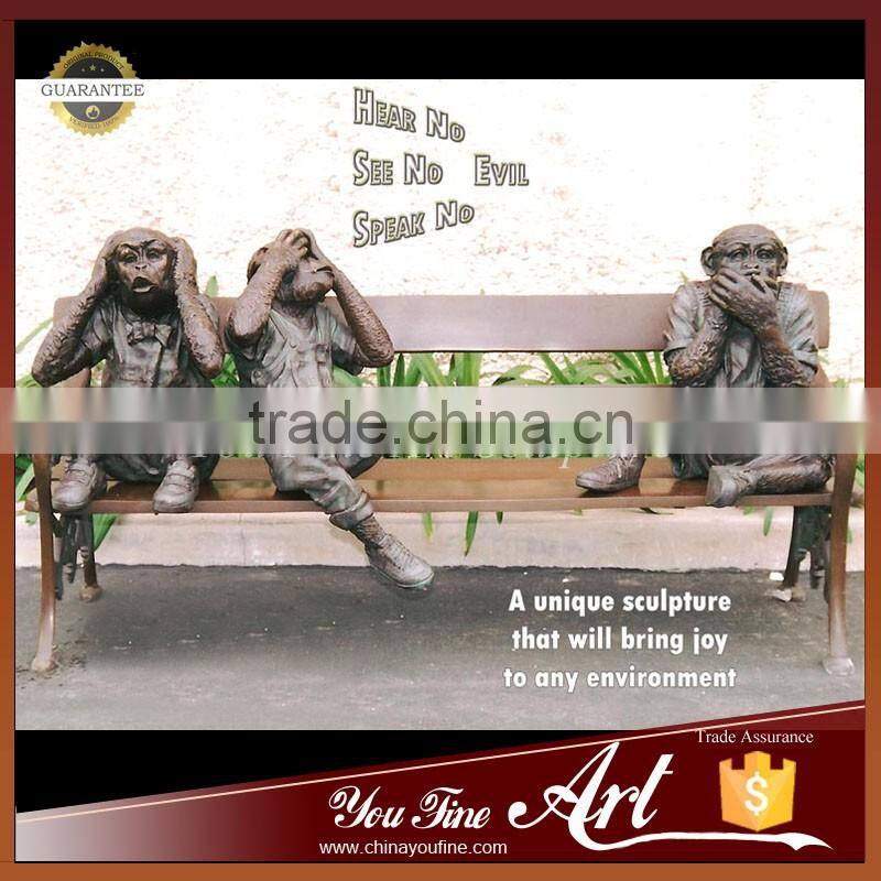 Garden Decorative Statue Bronze Monkey Statues on Beach