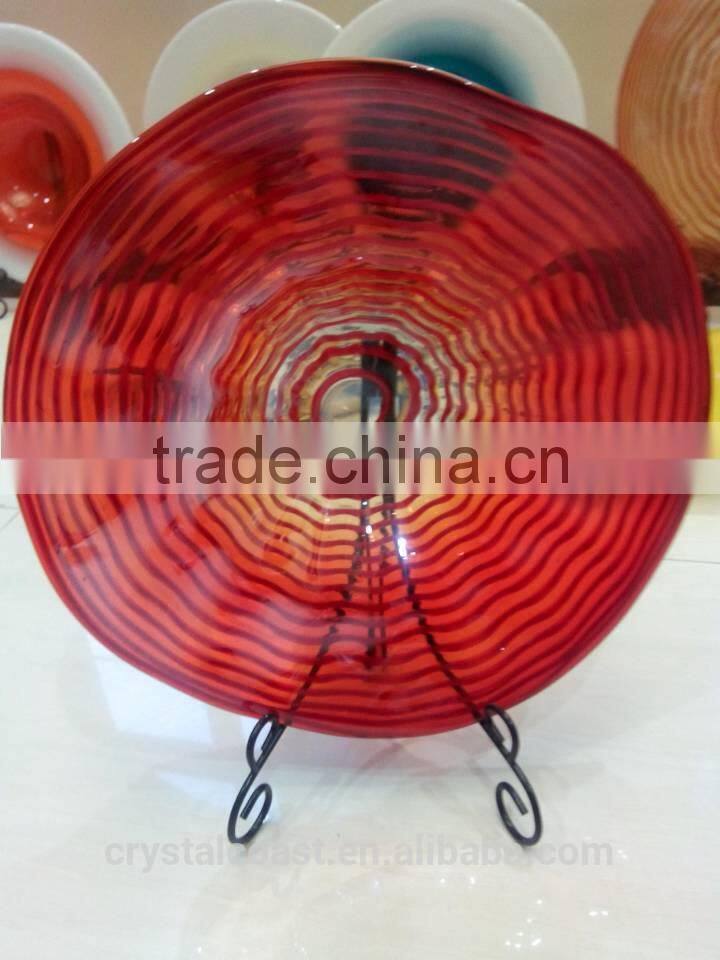 round decorative hand blown wall art and decoration plate glass