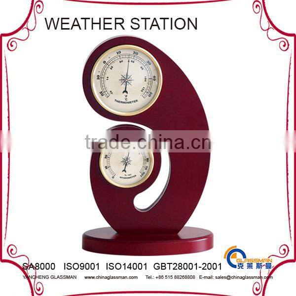 indoor multifunction weather station YG1613 with wood base
