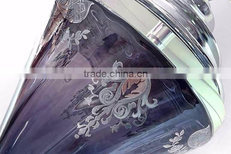 Diamond shape design glass carving crystal decoration table lamp