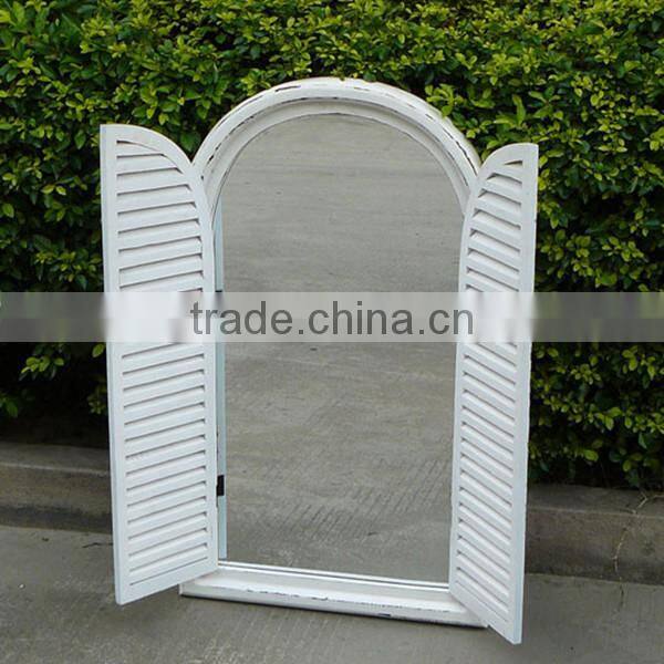 Newest wood window decorative wall mirror for garden