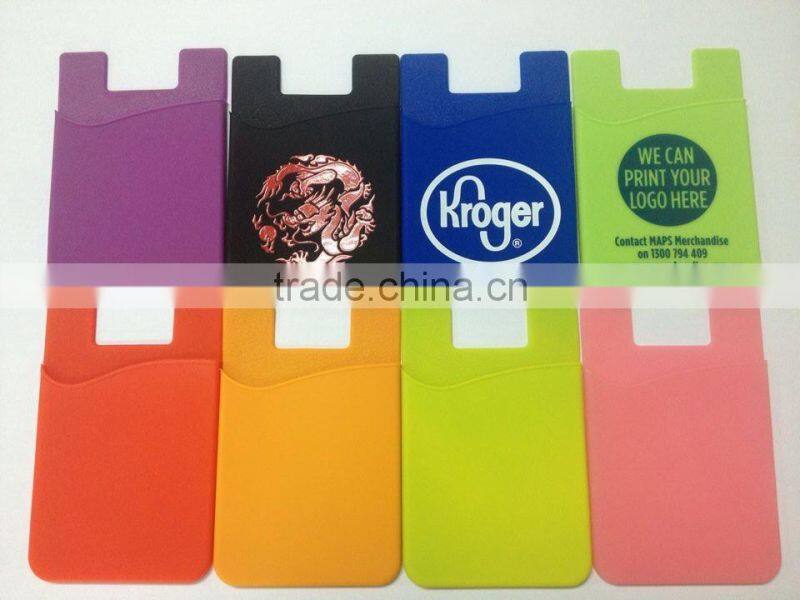 China supplier 3m adhesive phone card holder silicone phone card holder silicone smart wallet