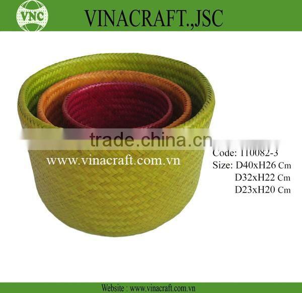 Brown bamboo basket for egg storage