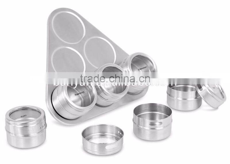 High Quality Useful Spice Stainless Steel Magnetic Cruet Condiments Spice Rack