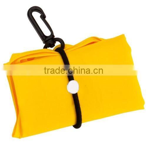 Foldable reusable polyester tote bag