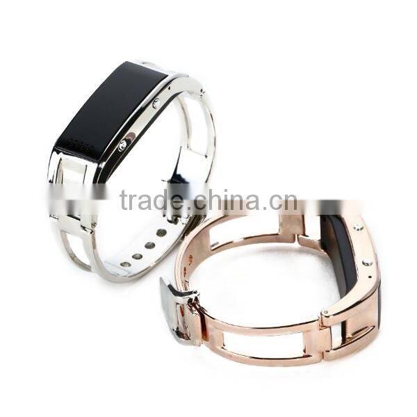 Stainless steel smart watch, sleep mornitoring smart bracelet, OLED screen bluetooth watch