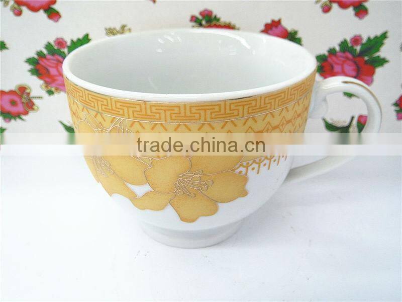 round porcelain ceramic tea coffee cup and saucer set