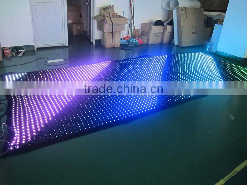 2015 New Hot sale full color transparent flexible curtain led display / programmable led curtain display