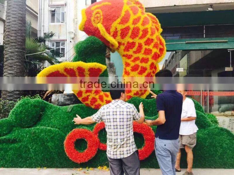 artificial plastic green sculpture for decoration fake garden