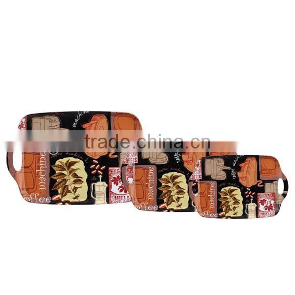 wholesale 3pcs large plastic fast food tray with handles