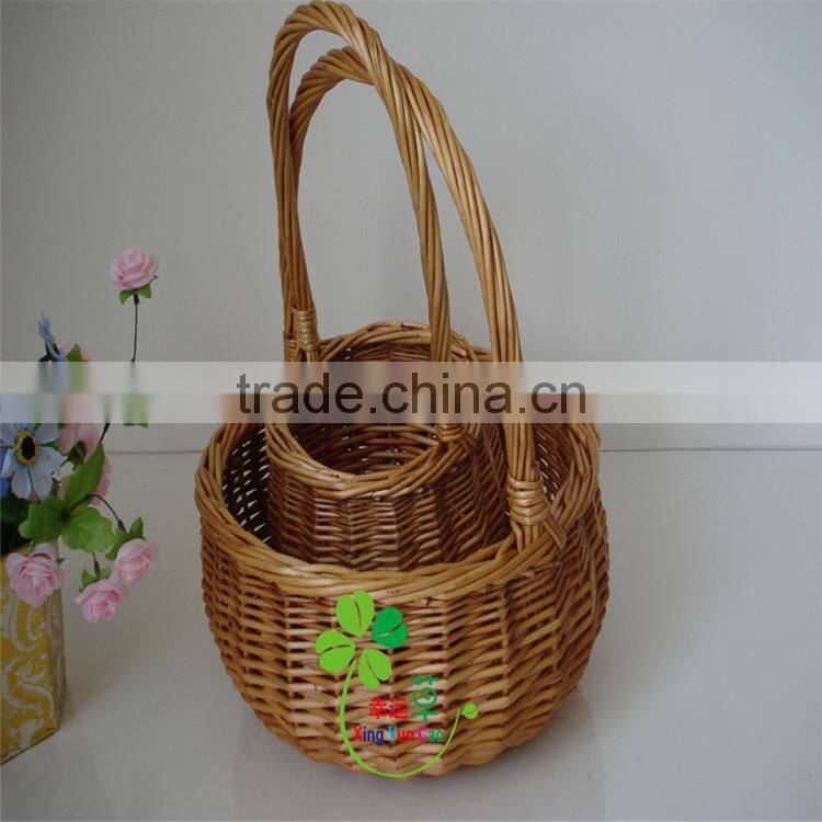 Colorful wicker flat flower basket, Christmas gift baskets