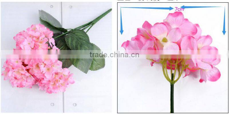 42cm artificial hydrangea flowers 6heads fake silk hydrangea flowers