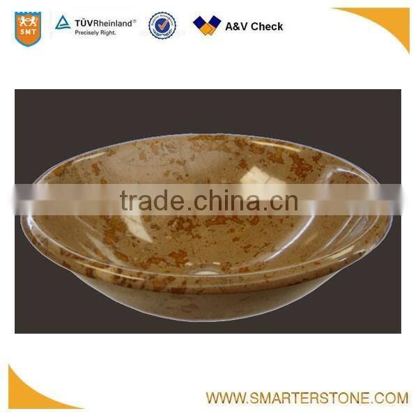 cheap Chinese yellow travertine stone bowl sink for sale