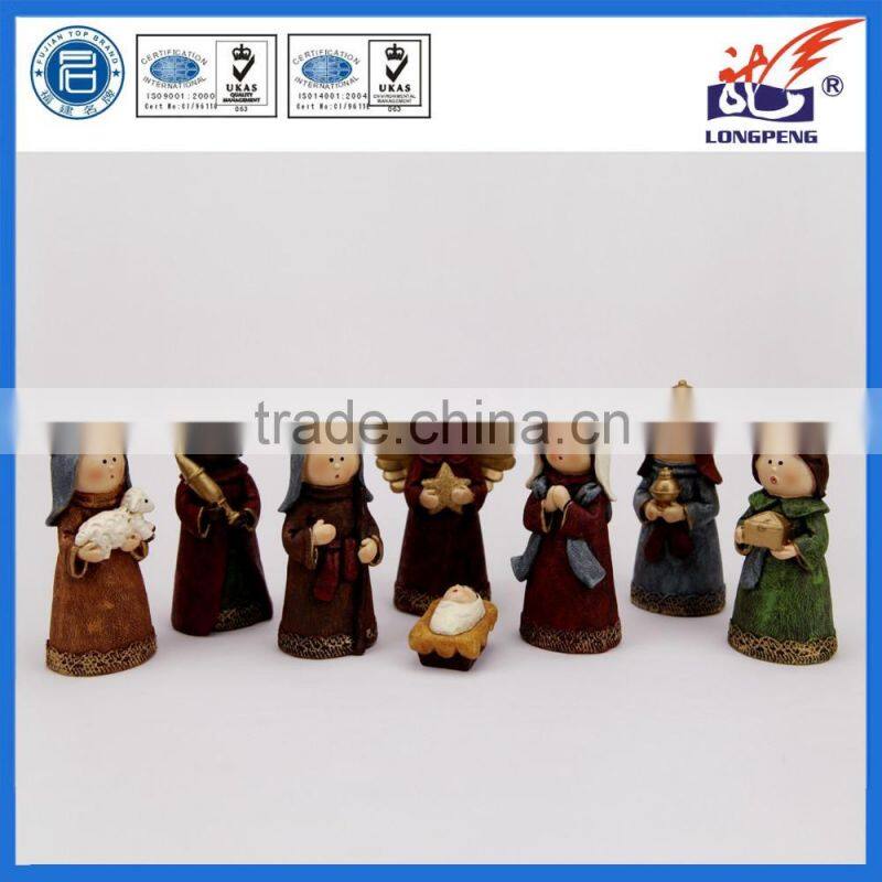 Factory OEM Design Miniature Kids Nativity Scene,Set of 8 Rearrangeable Figures