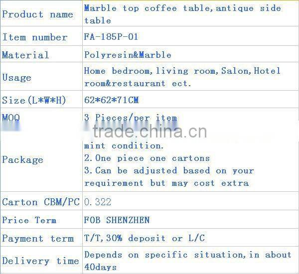 Marble top coffee table,antique side table