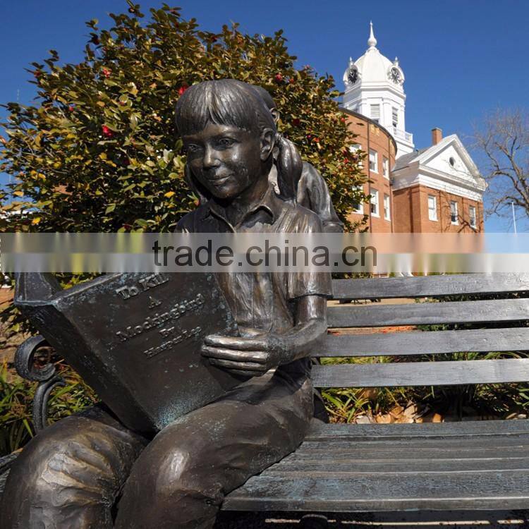 bronze casting foundry metal craft bronze girl reading statue