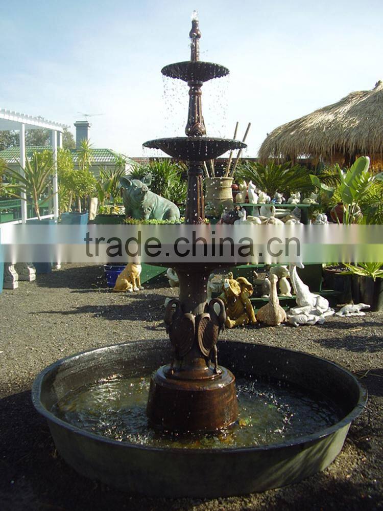 outdoor garden metal tiered fountain bronze casting water sculpture