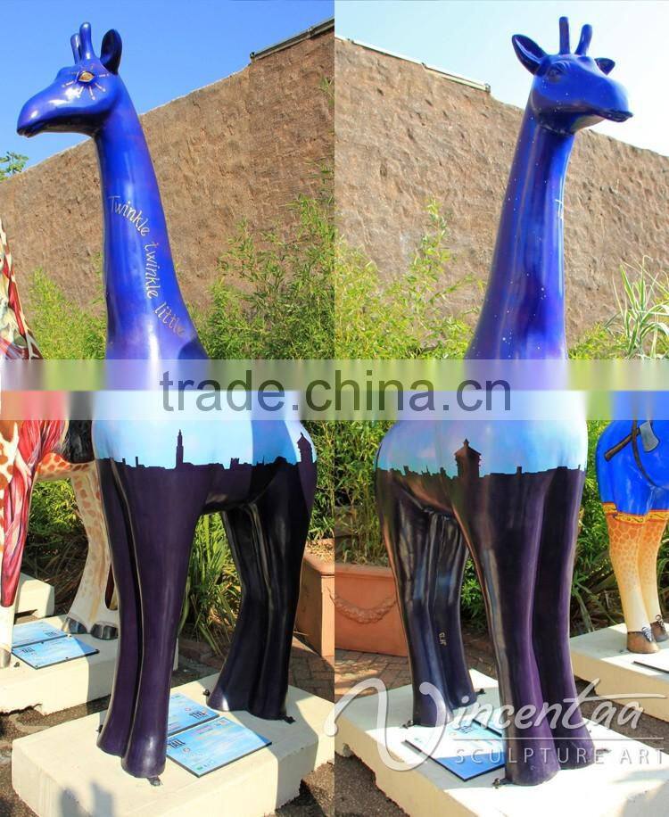 resin craft life size fiberglass giraffe statue for sale