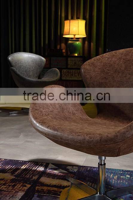 YY209 voage egg commercial Swivel vintage retro cheap price PU leather arm salon chair restaurant coffee shop pub office chair