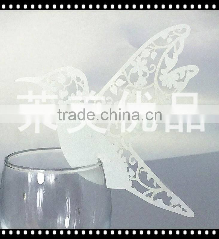 paper wine glass card laser cut wedding invitation card