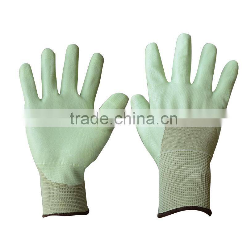 Factory nylon back open foam nitrile coated gloves