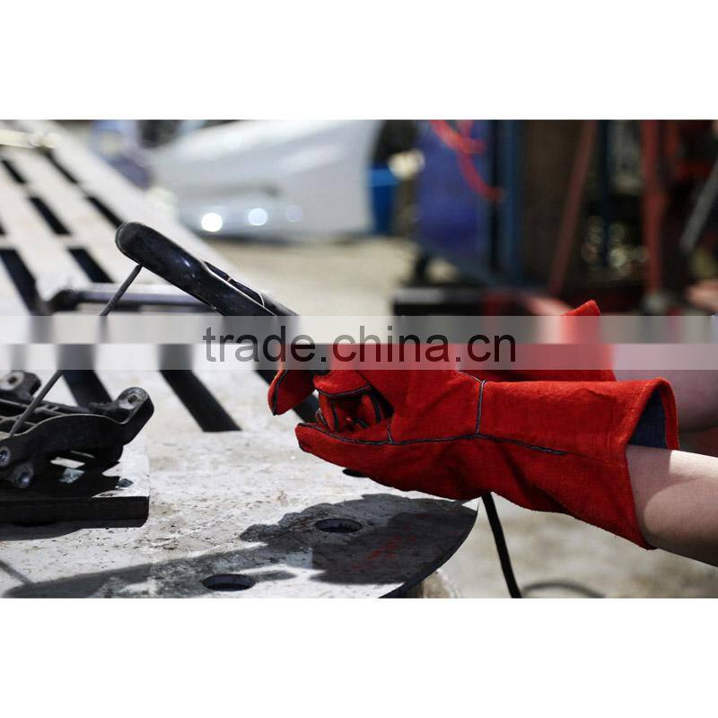DDSAFETY Cheap And High Quality Red Cow Leather Welders Gloves