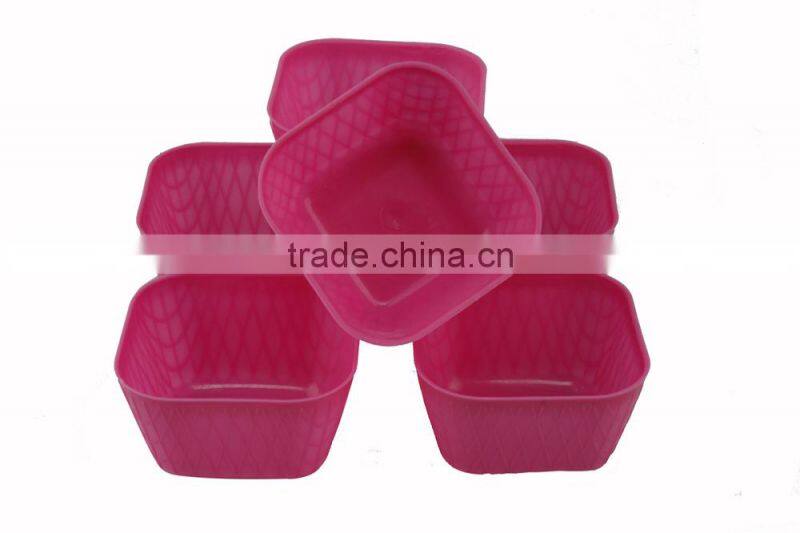Square Shape Promotion Pantone color Plastic Ice Cream Bowl For Kids