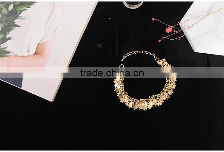 layered gold tiny stars charms bracelet gold stars chain bracelet