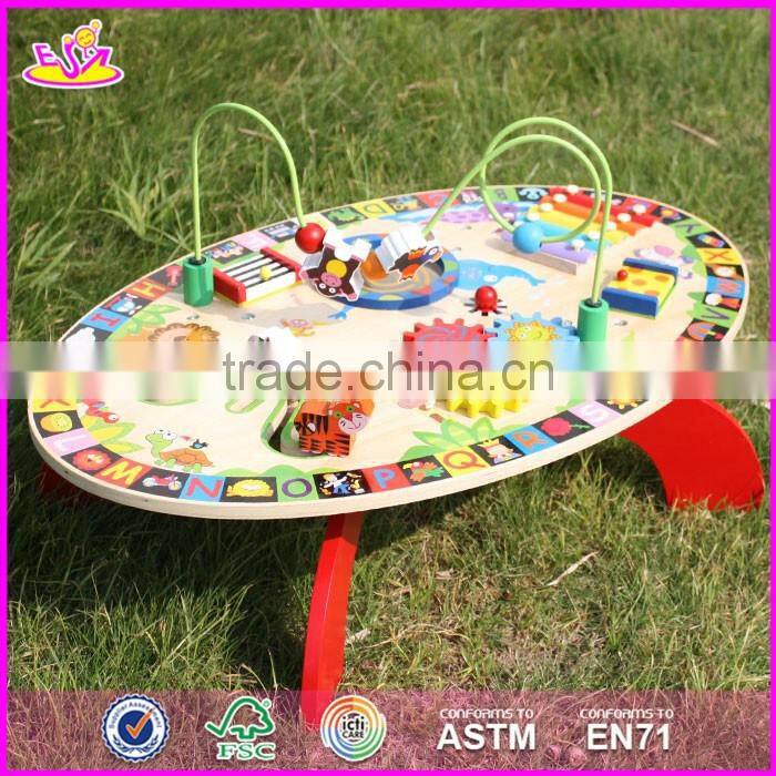 2017 New design multi-function toys wooden toddler activity table W12D065