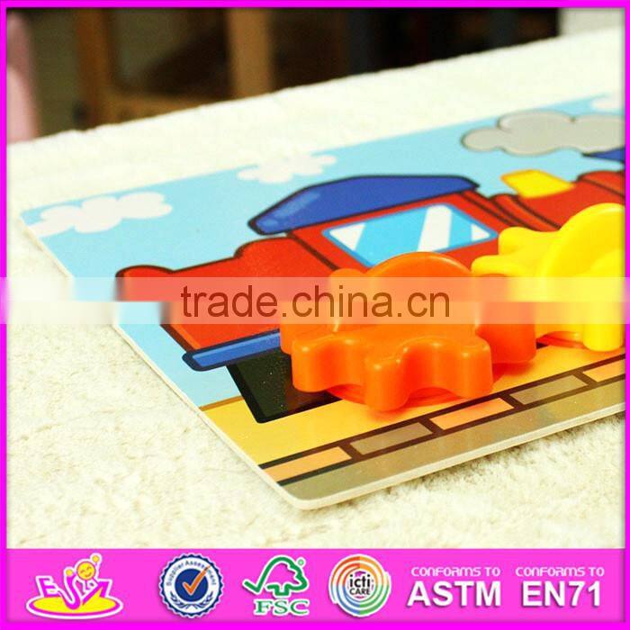 2016 new design cartoon wooden baby toy W01B030