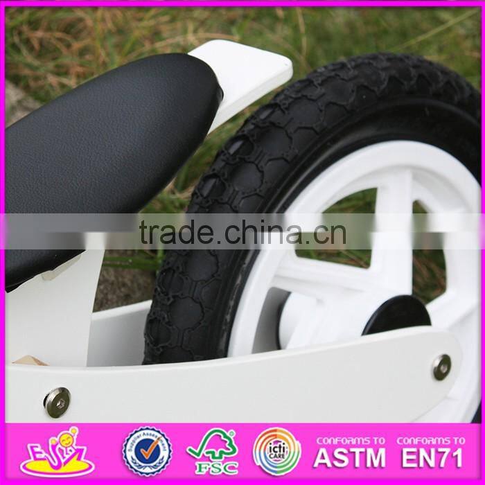 2016 new design white funny children wooden balance bike without pedals W16C154