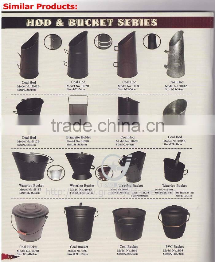 ash coal bucket powder coated black matt metal coal bucket