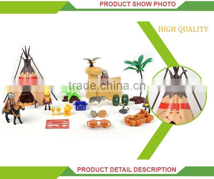 Kids pretend play set plastic roman miniature castle toy