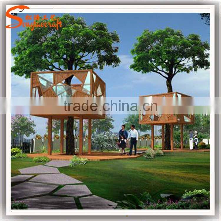 Factory price of Chinese suppliers large outdoor FRP artificial tree house prefabricated