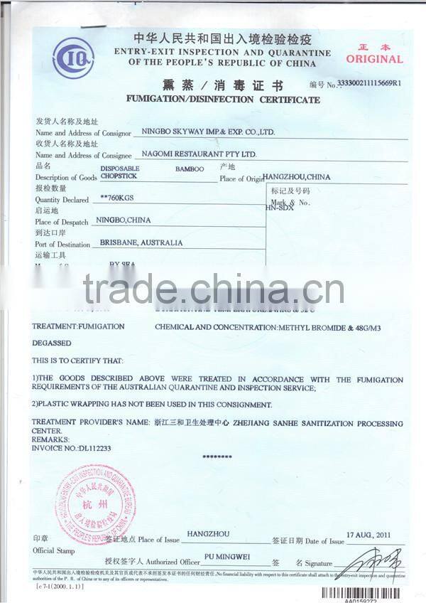 Disposable Bamboo Chopsticks In Cover