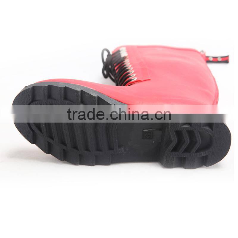 2015 fashion lace-up rubber rain boots