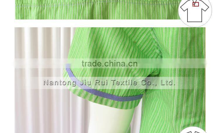 Orange/Green Solid Stripe Unisex Pajama Sets V-Neck Short Sleeve Sleepwear Summer/Autumn Couple Spa Shirt+Pants Pajama Sets
