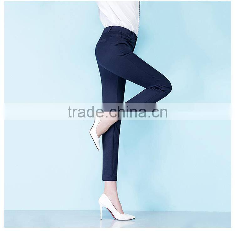 2017 women new style spring and summer nine waist straight pants loose trousers all-match leisure sample custom