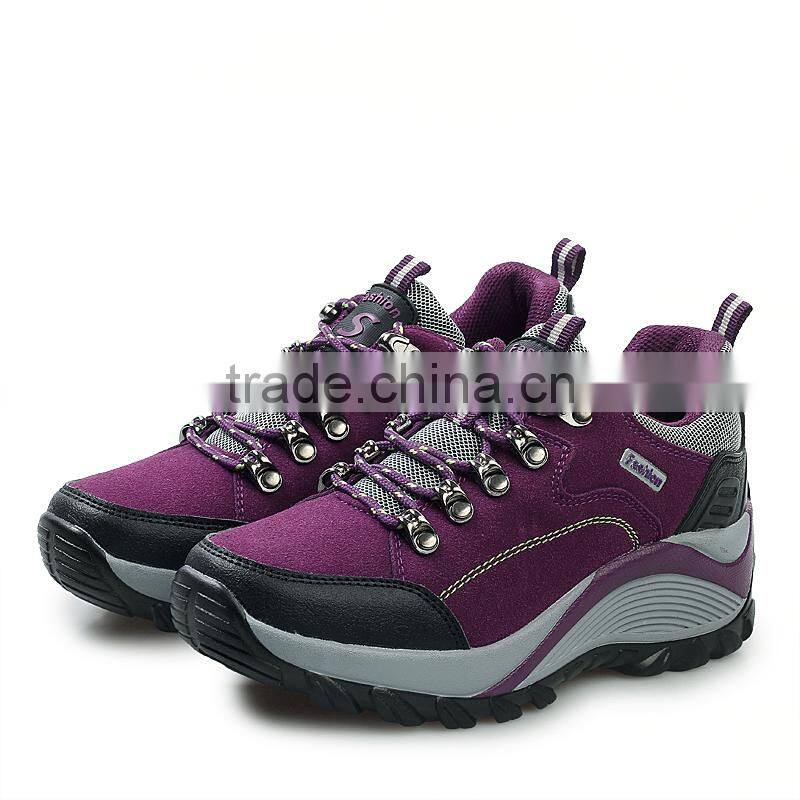 new style purple female fashion climbing shoes sneakers sample for women, best quality outdoor sport walking shoes price cheap